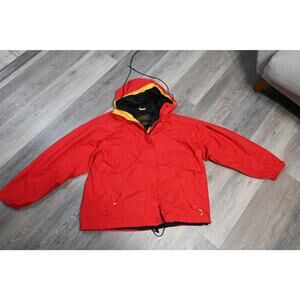Eddie Bauer Vintage Insulated Jacket Men’s Large Red Hooded Outdoor Winter Coat
